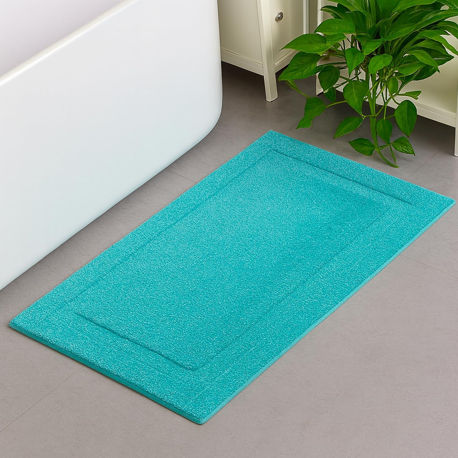 Pure Bath Mat Soft Non-Slip Bathroom Mats Water Absorbent Bathroom Rug Machine Washable Shower Floor Mats (Sky Blue)