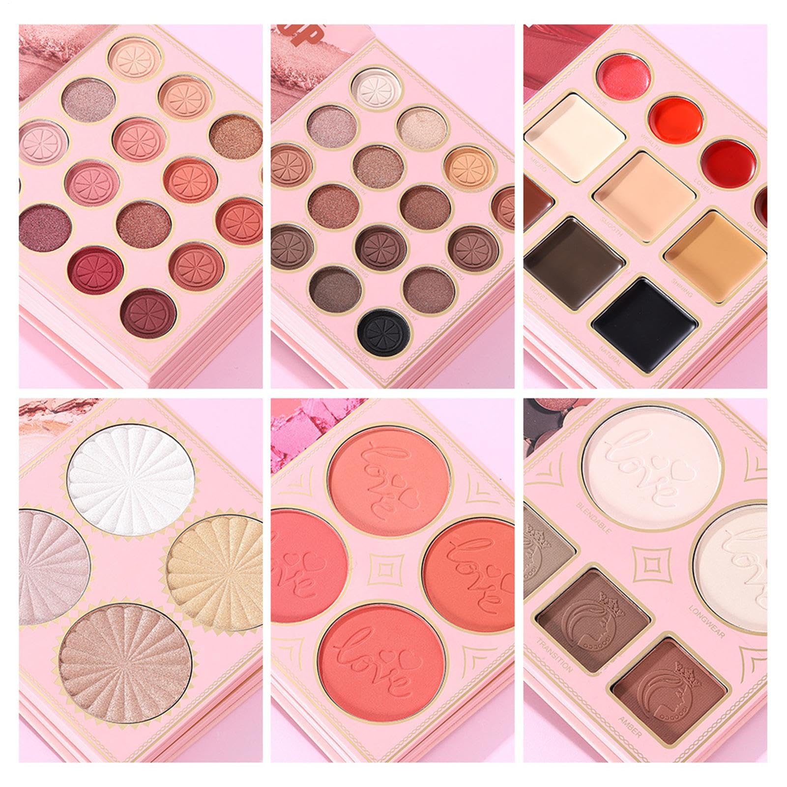 Palette di ombretti per il trucco in polvere illuminante a lunga durata | Set di ombretti ad alta pigmentazione per donne, ragazze, compleanni, San Valentino, matrimoni, viaggi