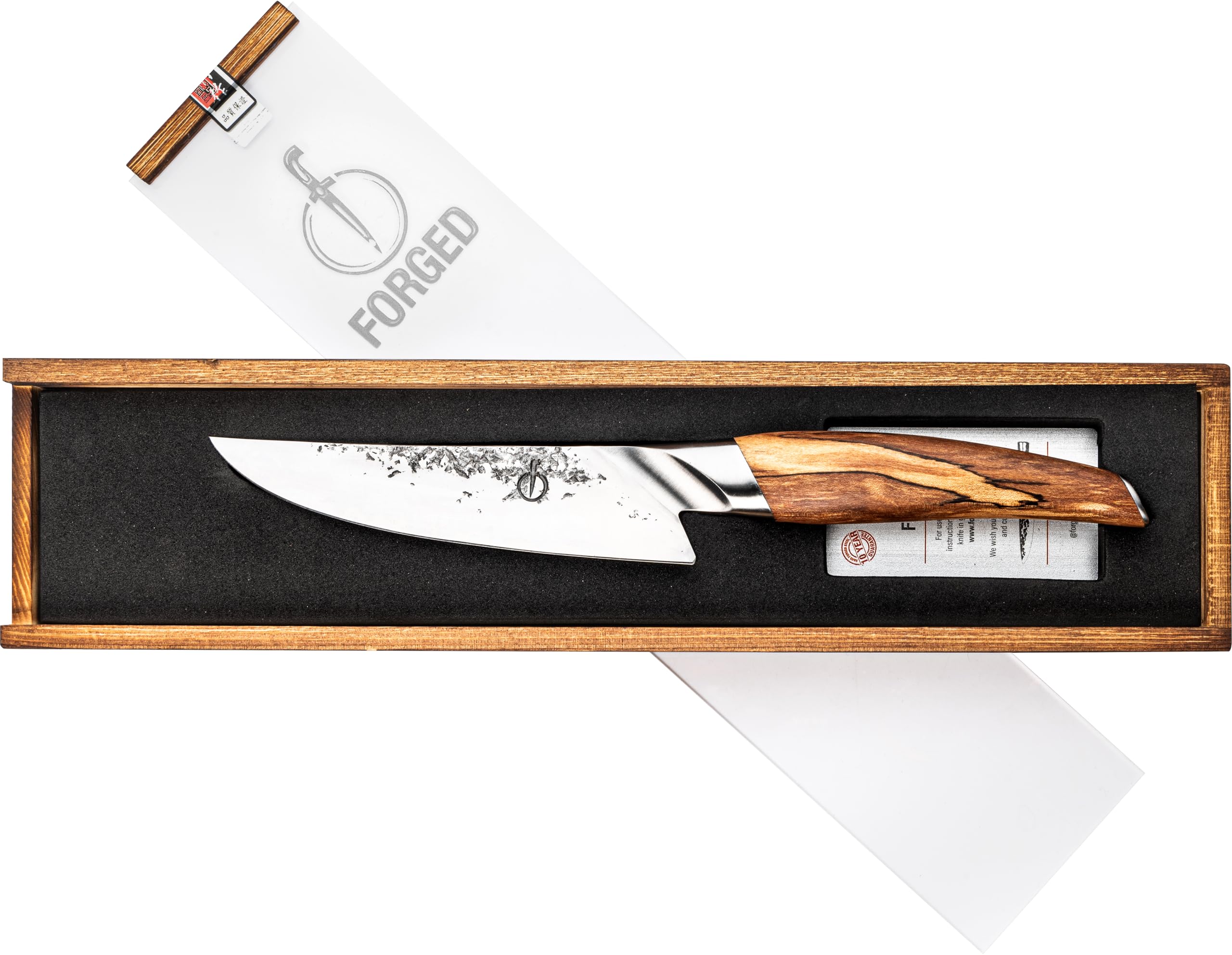 Forged Couteau de chef Katai, 16 cm, en acier japonais VG10, forgé à la main en 5 couches, emballé dans une boîte en bois luxueuse
