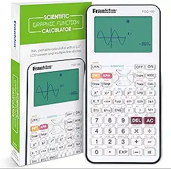 Franklin Calculadora gráfica científica com 3 modos de operação - calculadora científica inclui 20 gráficos integrados - ideal para cursos iniciantes e avançados com capa protetora - branca
