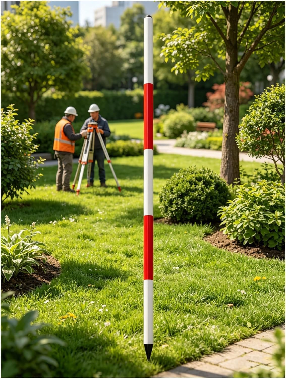 Cinta métrica Ligera Poste topográfico de Aluminio con Varilla de centrado Desmontable | 2 meters (6.56 ft)