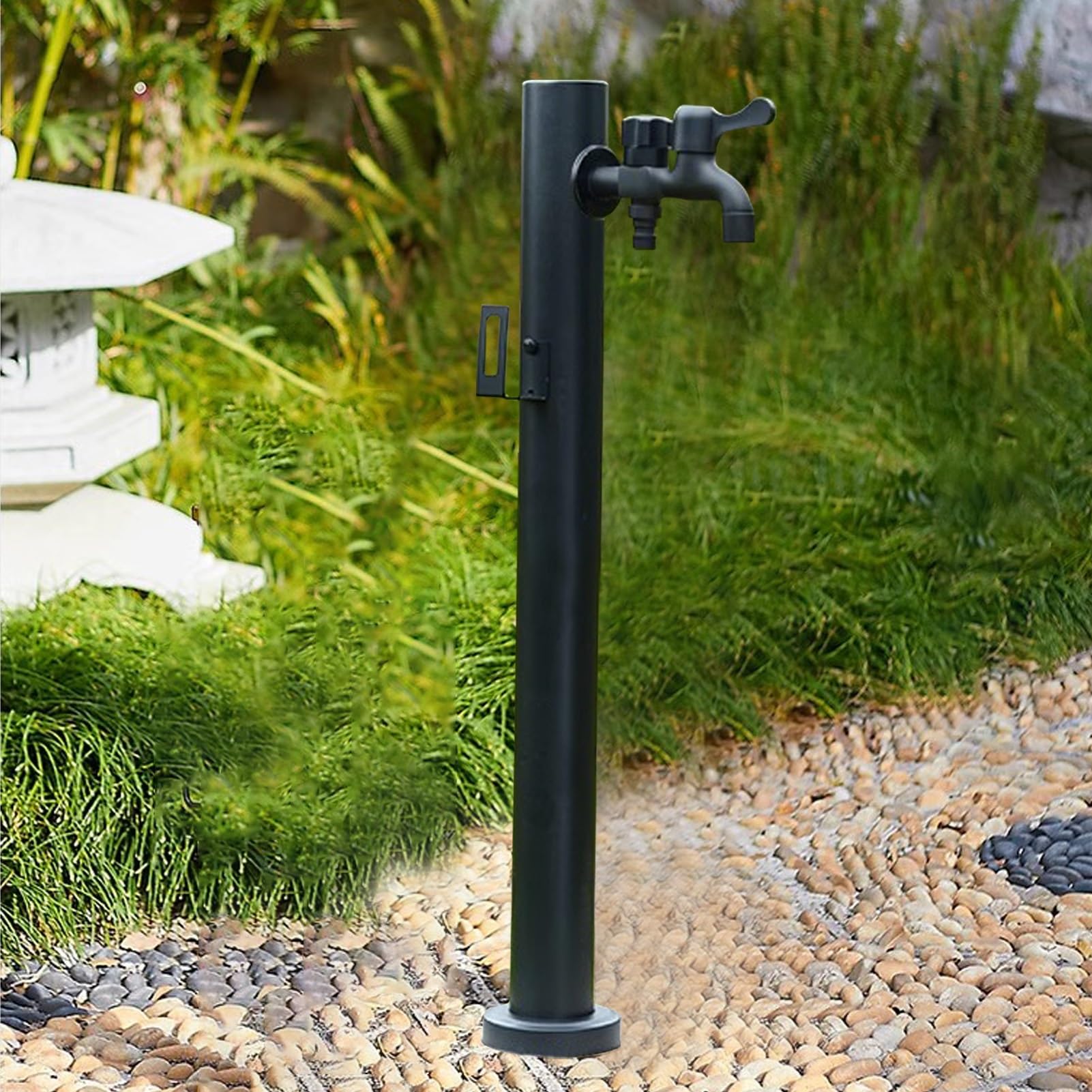 Fyiyiew One Color Water Butt Tap, 304 Cylindrical Dispenser, With Double Outlet Fauce(Height: 60Cm/23.6In)