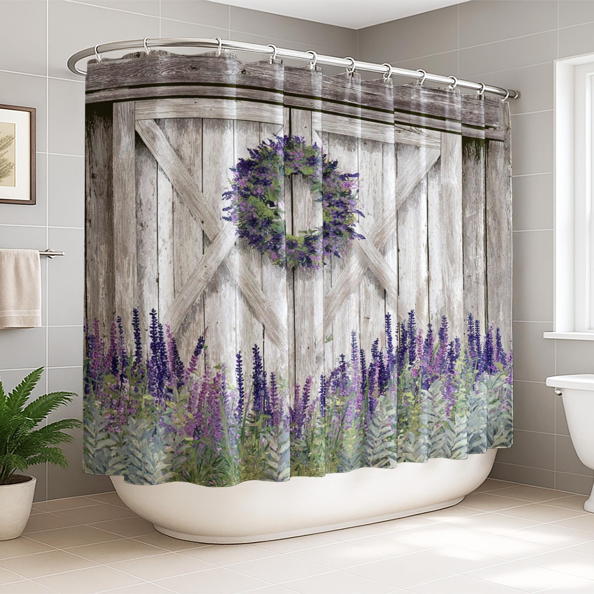 Rideau de douche anti éclaboussures extra large en toile lavable