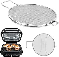Vista 3 de Pssopp Salpicaduras de freidora de aire, protector de salpicaduras de acero inoxidable desmontable, pantalla de salpicaduras de malla fina