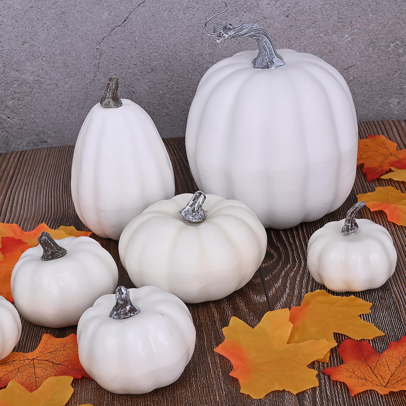 Cymax Lot De 12 Citrouilles Artificielles, Tailles Assorties