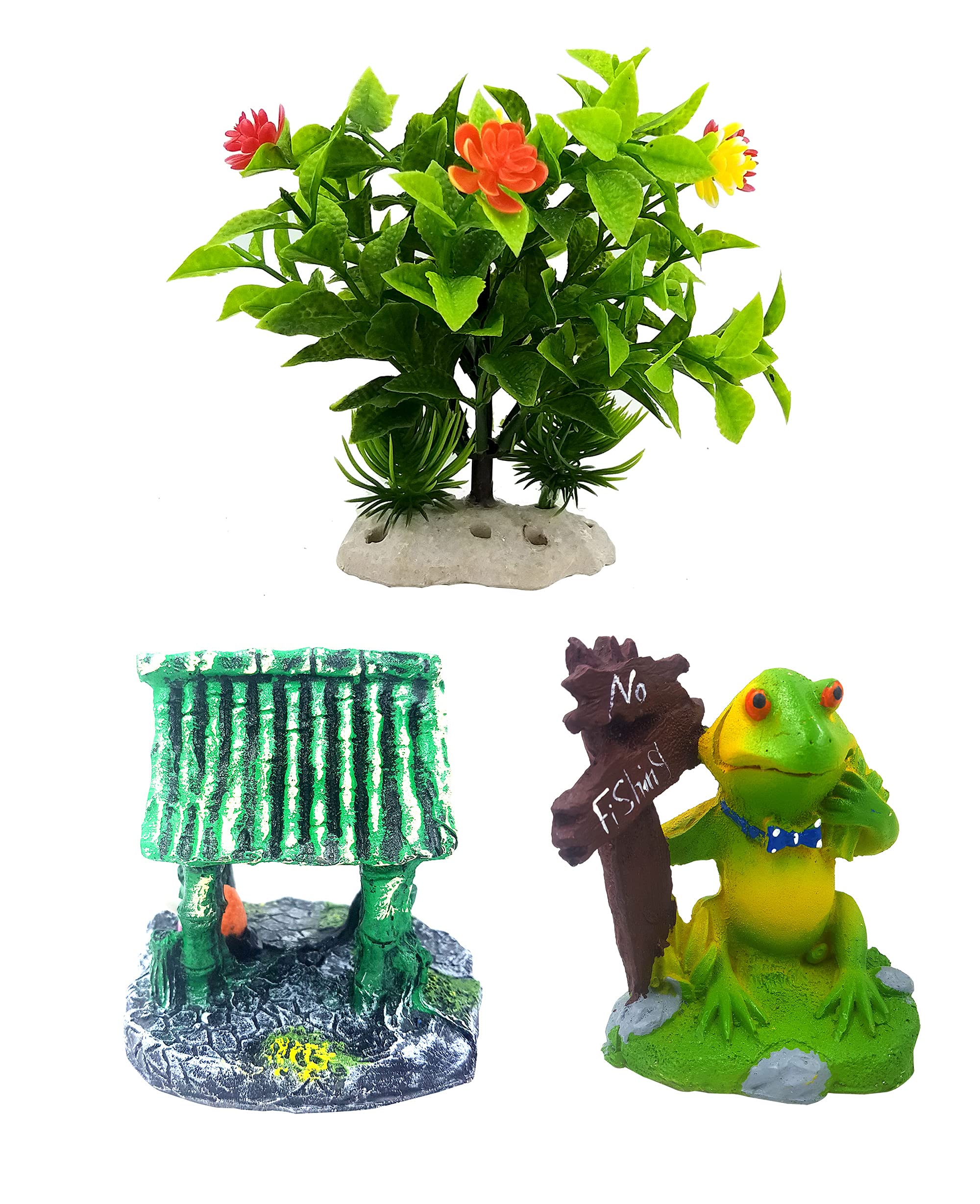 JAINSONS PET PRODUCTS Natural Looking Aquarium Ornaments + Artificial Plant for Fish Tank Aquarium (Set of 3) (Multicolor) (B09GPMYG99) Amazon Price History, Amazon Price Tracker