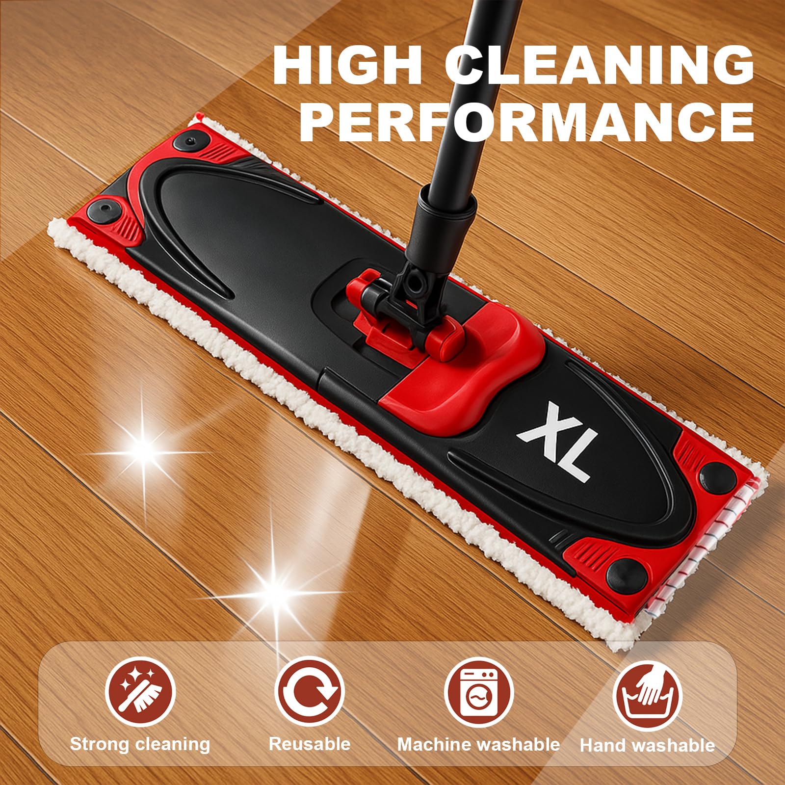 5 Pièces Recharge Serpillere pour XL, Microfibre Recharge Balai, Balai Serpillèr Costume, pour Nettoyage des Sols, Absorbe Facilement Saleté (THBD)