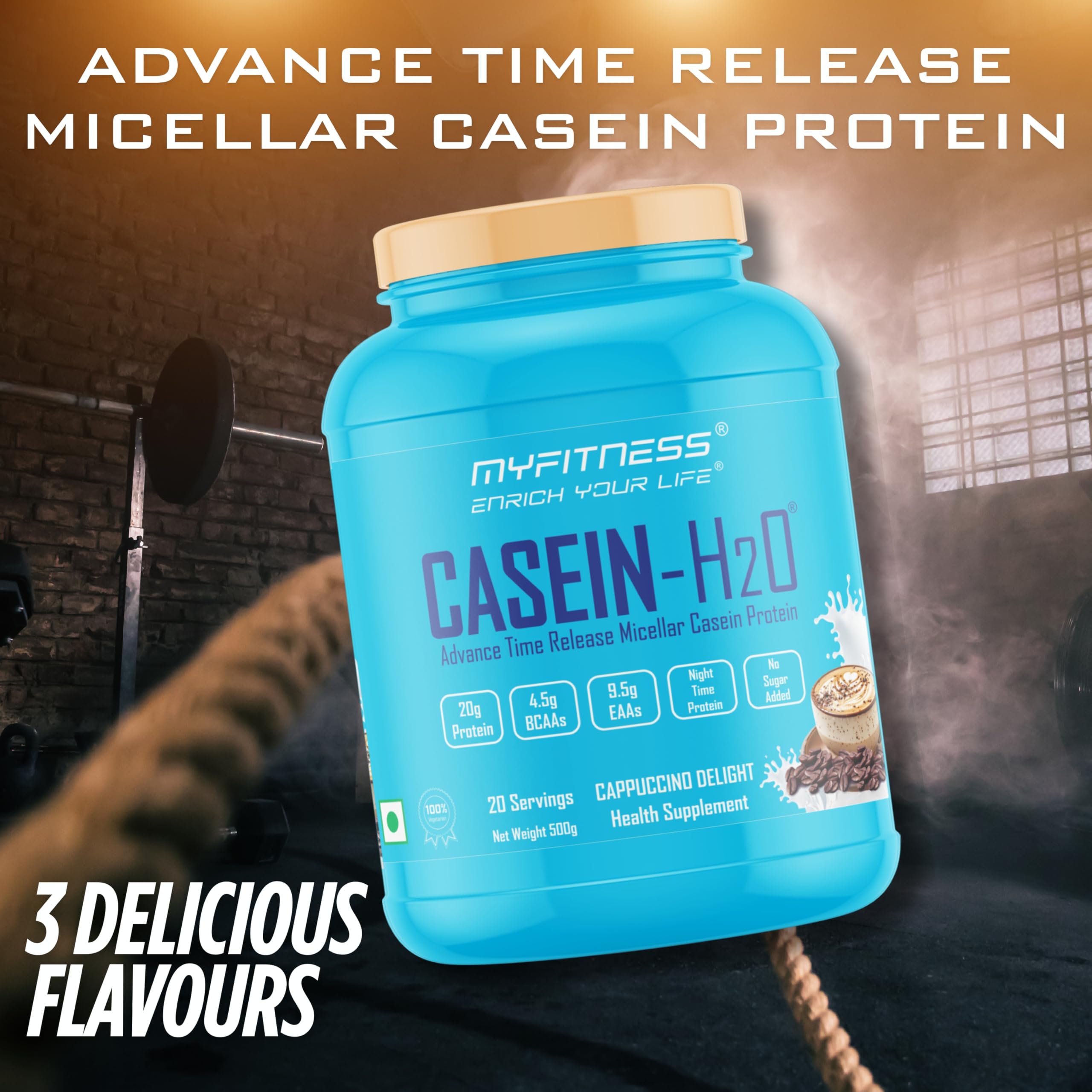 Myfitness Casein Protein Powder | Casein-H2O | 80% Protein Per Serving | 100% Micellar Casein Protein Supplement | (500g (20 Servings), Strawberry Delight) 4