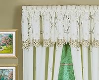 Vista 24 de Today's Curtain Verona - Nivel de bordado inverso, 36 pulgadas, crudo/rosa, 60 pulgadas de ancho x 36 pulgadas de largo