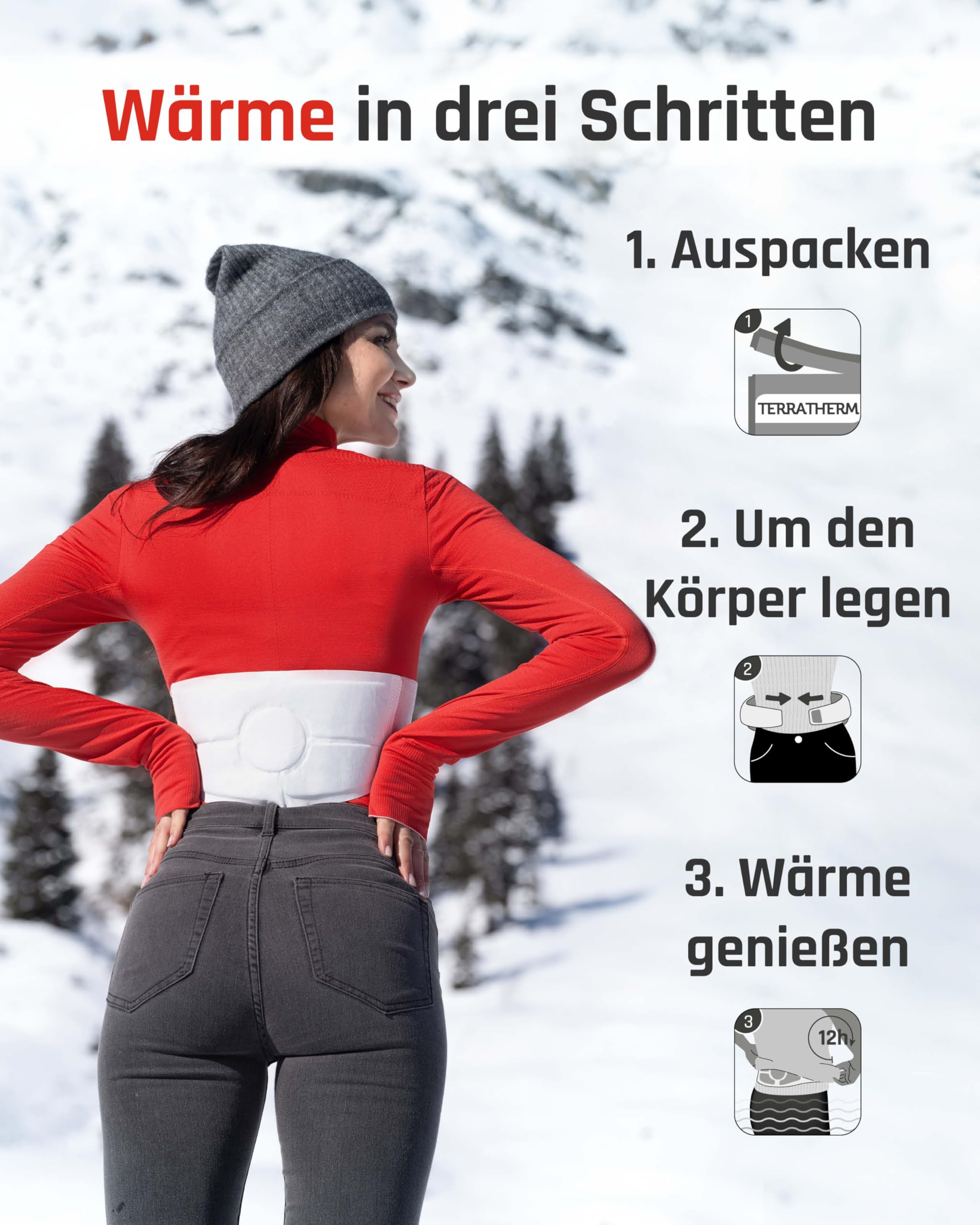 TerraTherm Wärmegürtel - 12h wohlige Tiefenwärme - Größe S-XL, 3 oder 8 Stück - luftaktiviert, rein natürlich - ideal für Rücken und Unterleib - Rückenwärmer und Nierenwärmer - 8 Stück