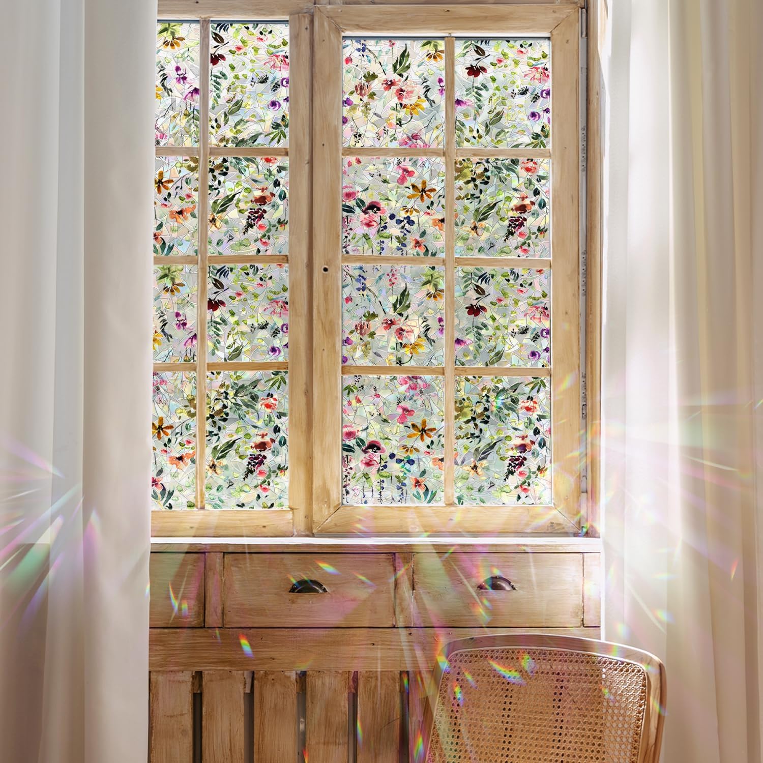 ChicSkin Rainbow Window Privacy Film Spring Flowers Glass film 300x43CM