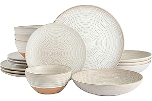 Gibson Dreamweaver Terracotta Reactive Glaze Dinnerware Set