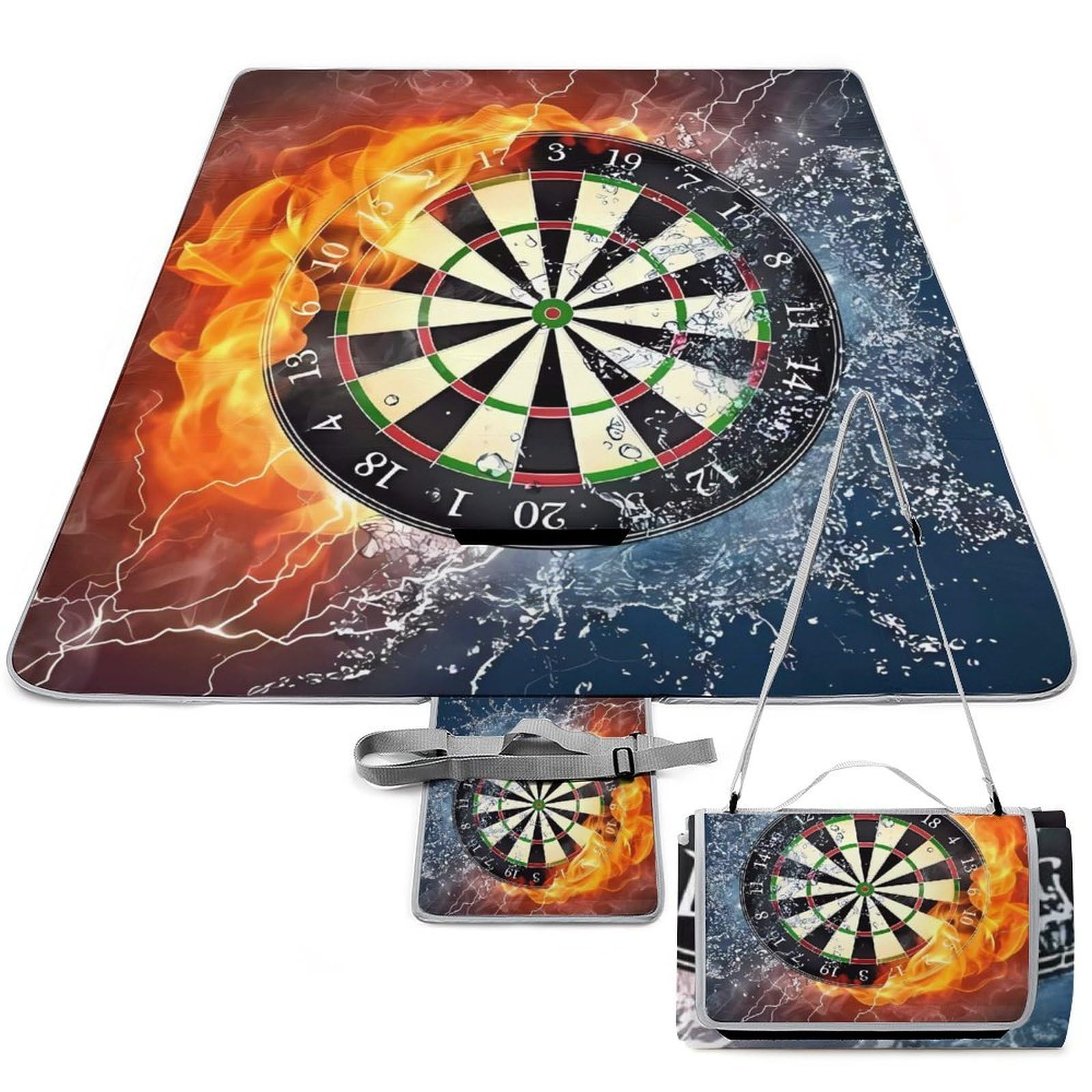 Tapis de pique-nique portable et imperméable de 148x148 cm pour repas de famille en forêt