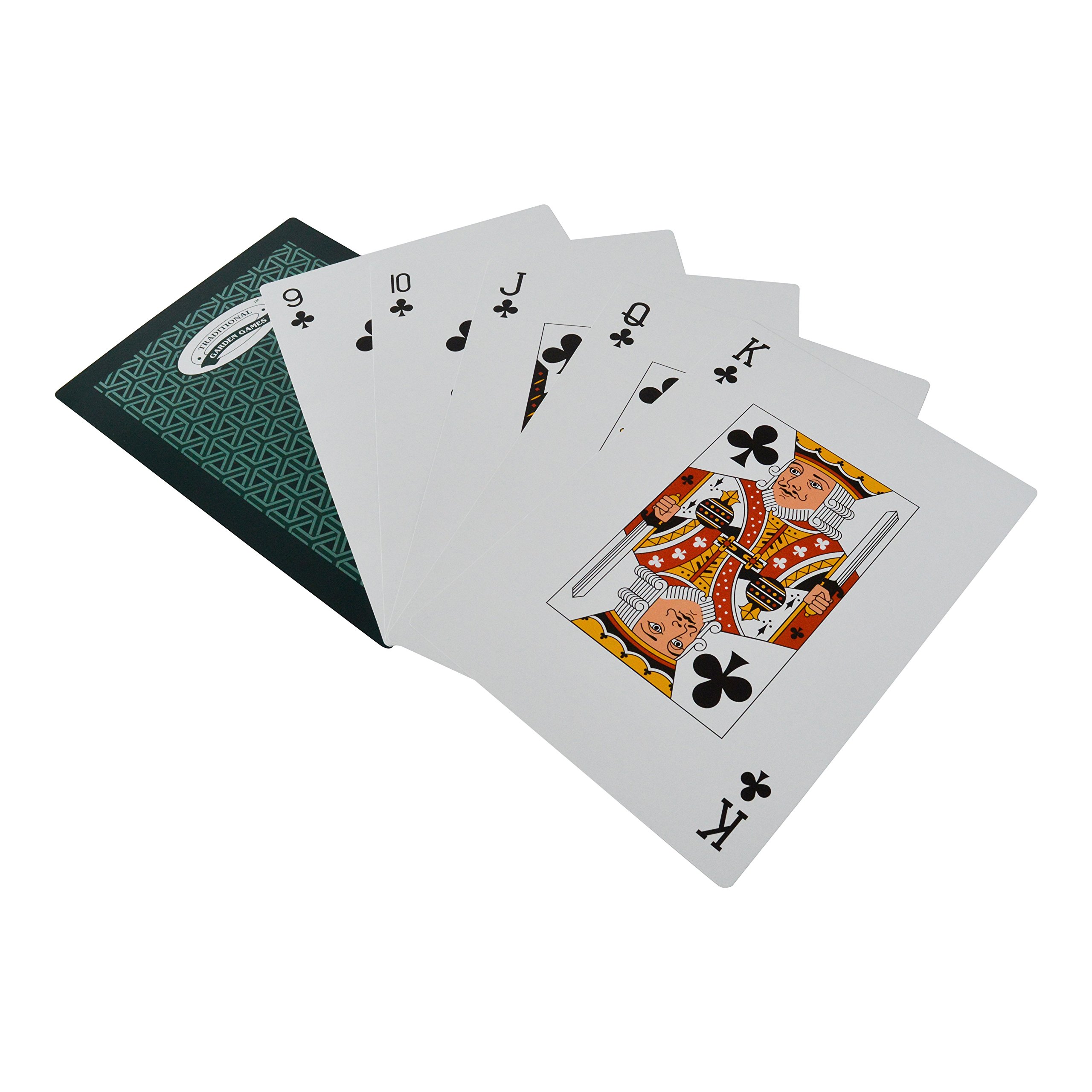Traditional Garden Games Giant Playing Cards XXL – 37cm x 26cm (14”x10”) Plastic Coated Deck for Indoor/Outdoor Family Party Fun