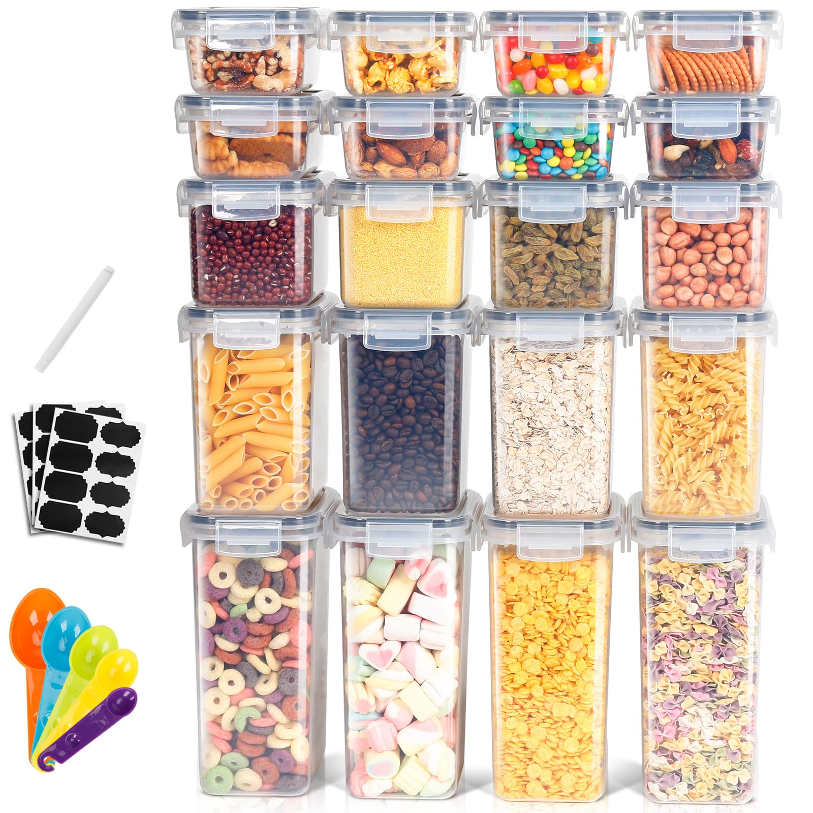 Lot De 6 Boîtes Hermétiques 2,5L Sans BPA – Rangement Cuisine Pour Farine, Sucre, Céréales, Pâtes – Transparent & Empilable