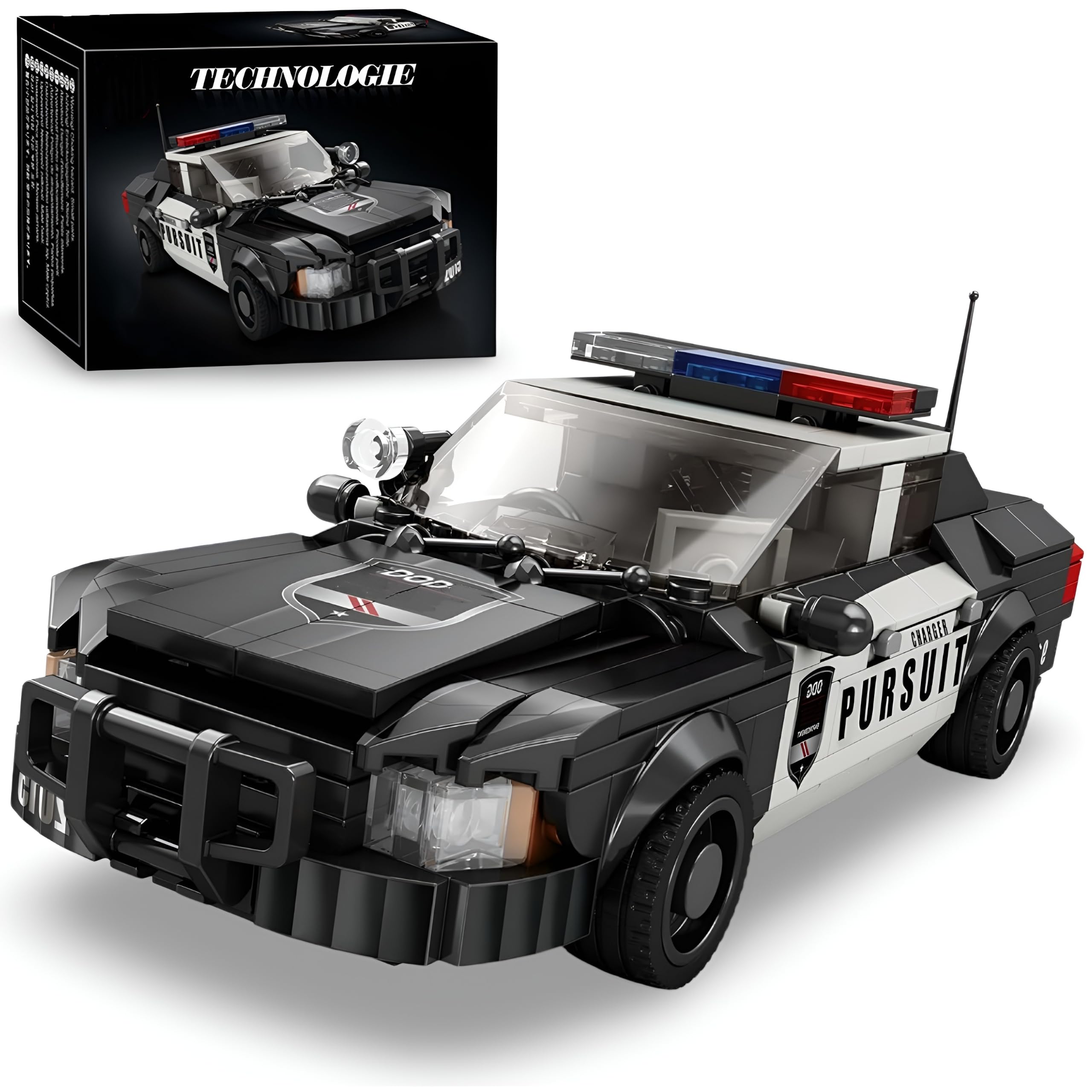 Police Car Building Blocks Set, City Patrol Vehicle Bricks Model, 404 PCS