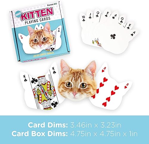 Miniatura 4 de GAMAGO Cartas de juego de gatitos  Baraja de cartas en forma de gatito para jugar tus juegos de cartas favoritos para los amantes de los gatos,