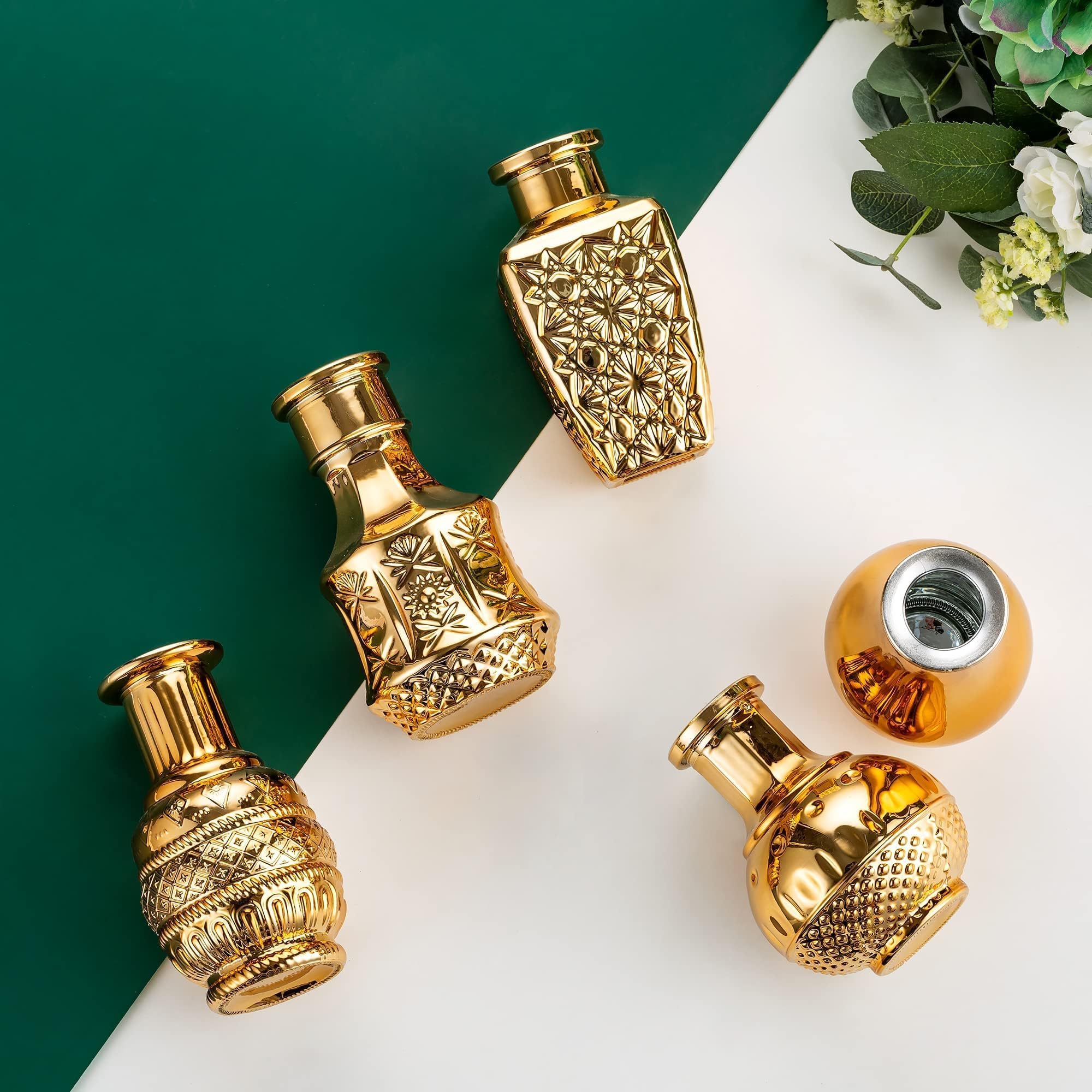 金装飾花瓶、特価‼️ Amazon.co.jp: Glasseamスモールゴールド花瓶 装飾ガラス花瓶10個