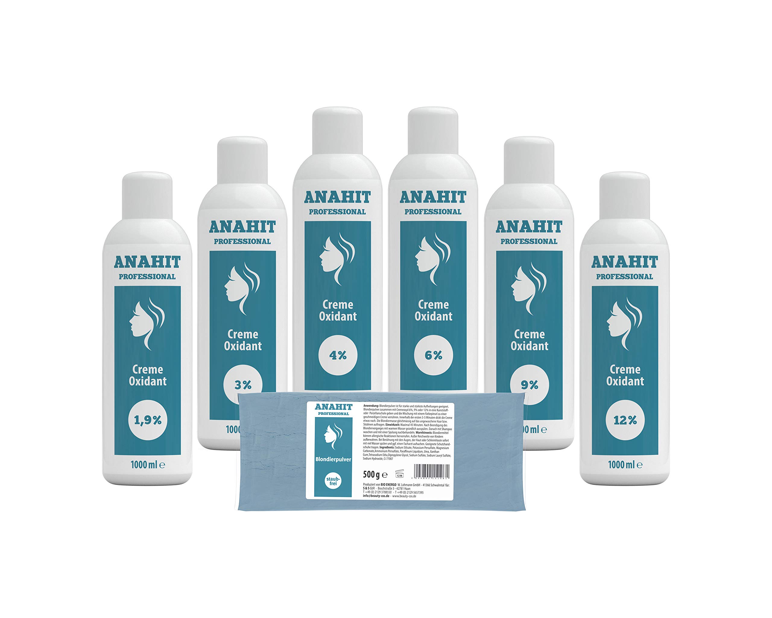 Oxidante Entwickler (9%) 1000ml + Blondierpulver 500g Anahit Professional Creme Oxidant und Blondierungspulver NEW BRAND 2020 Made in Germany Hochwertige Inhaltsstoffe Verwendet
