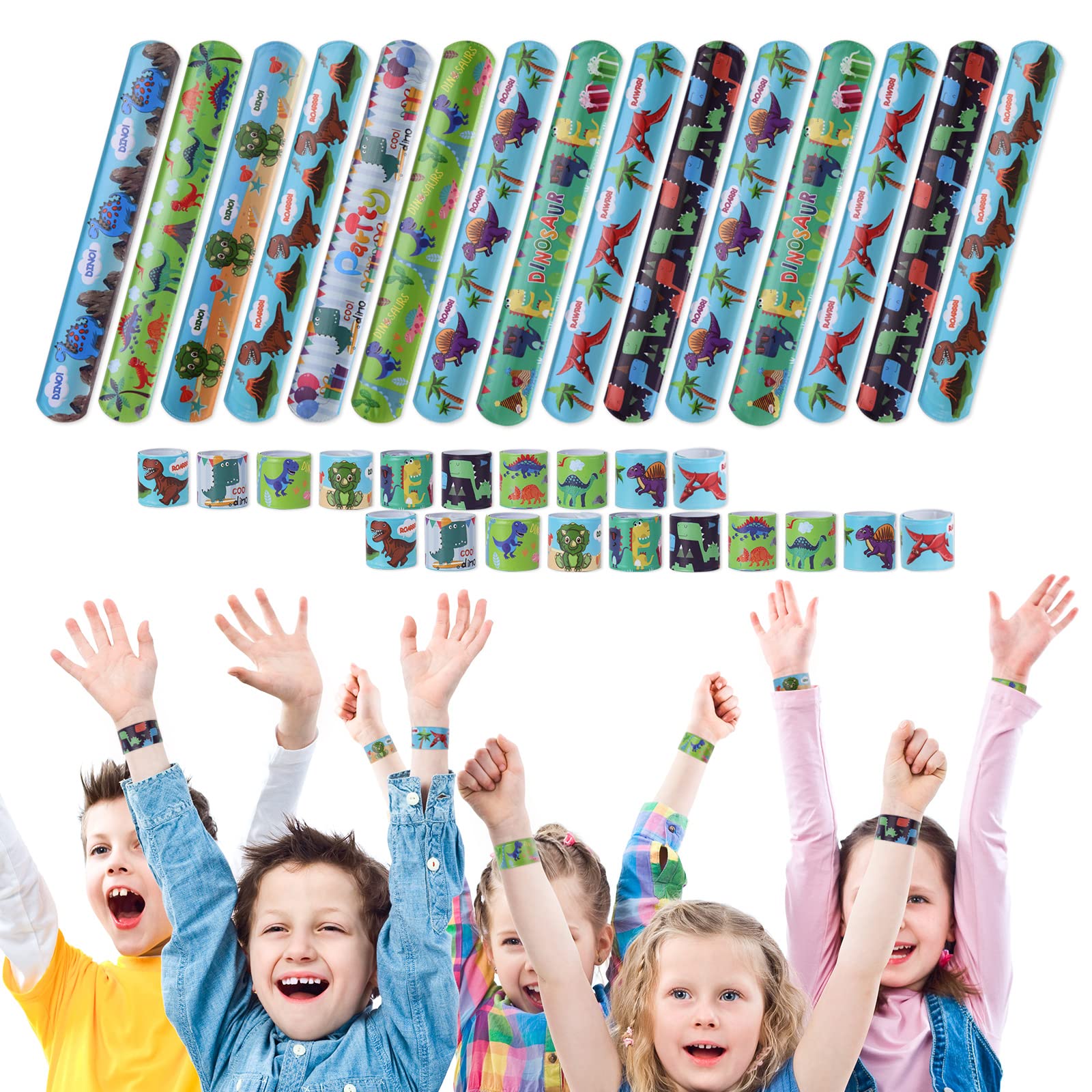 flintronic Braccialetti Slap, 30Pezzi Slap Bracelets, Bracciali a Scatto, Schiaffo Bracciali Gadget per Compleanno Festa Bomboniere Regalo per Bambini Ragazze Ragazzi