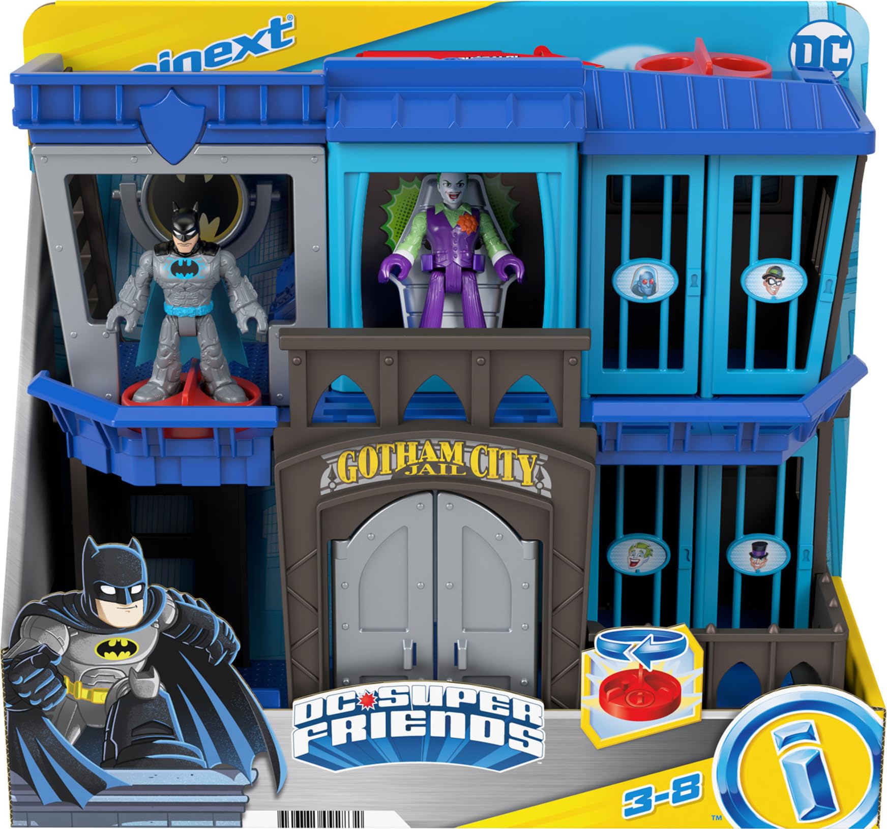 Fisher-Price Imaginext DC Super Friends Batman Toy Gotham City Jail Recharged Playset for Preschool Pretend Play Kids Ages 3+ Years, HHP81