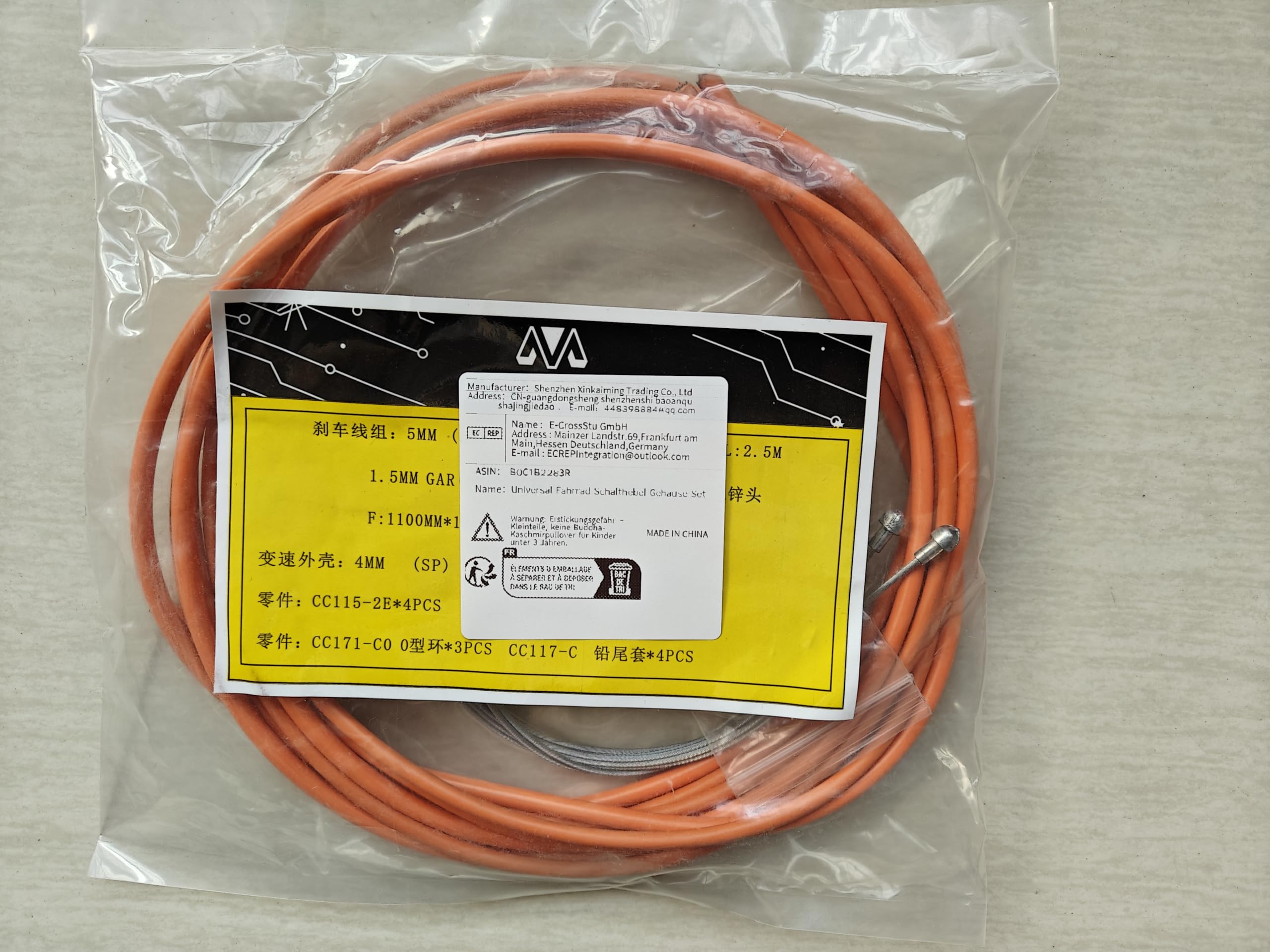 Universal Bicycle Shifter Cable Housing Set for Shimano for Sram Derailleur brake tube MTB road bike (orange)