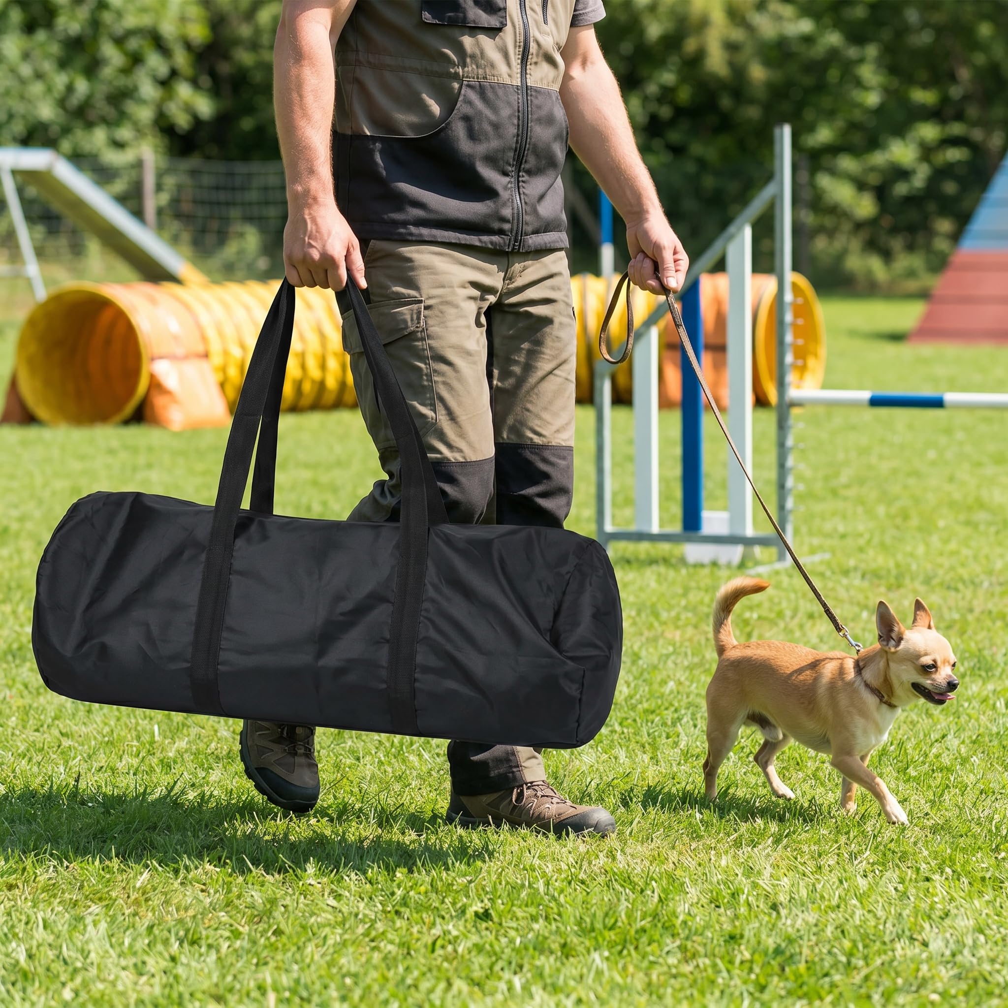XMTECH Juego de entrenamiento de agilidad para perros, altura regulable, incluye bolsa, juego de entrenamiento para perros de PVC, color azul