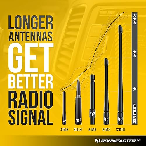 Miniatura 3 de Ronin Factory Antena bala para camiones Toyota - Toyota Tundra (2014+) Tacoma (1995-2015) y FJ Cruiser (2006-2014) 6061 construcción de palanquilla