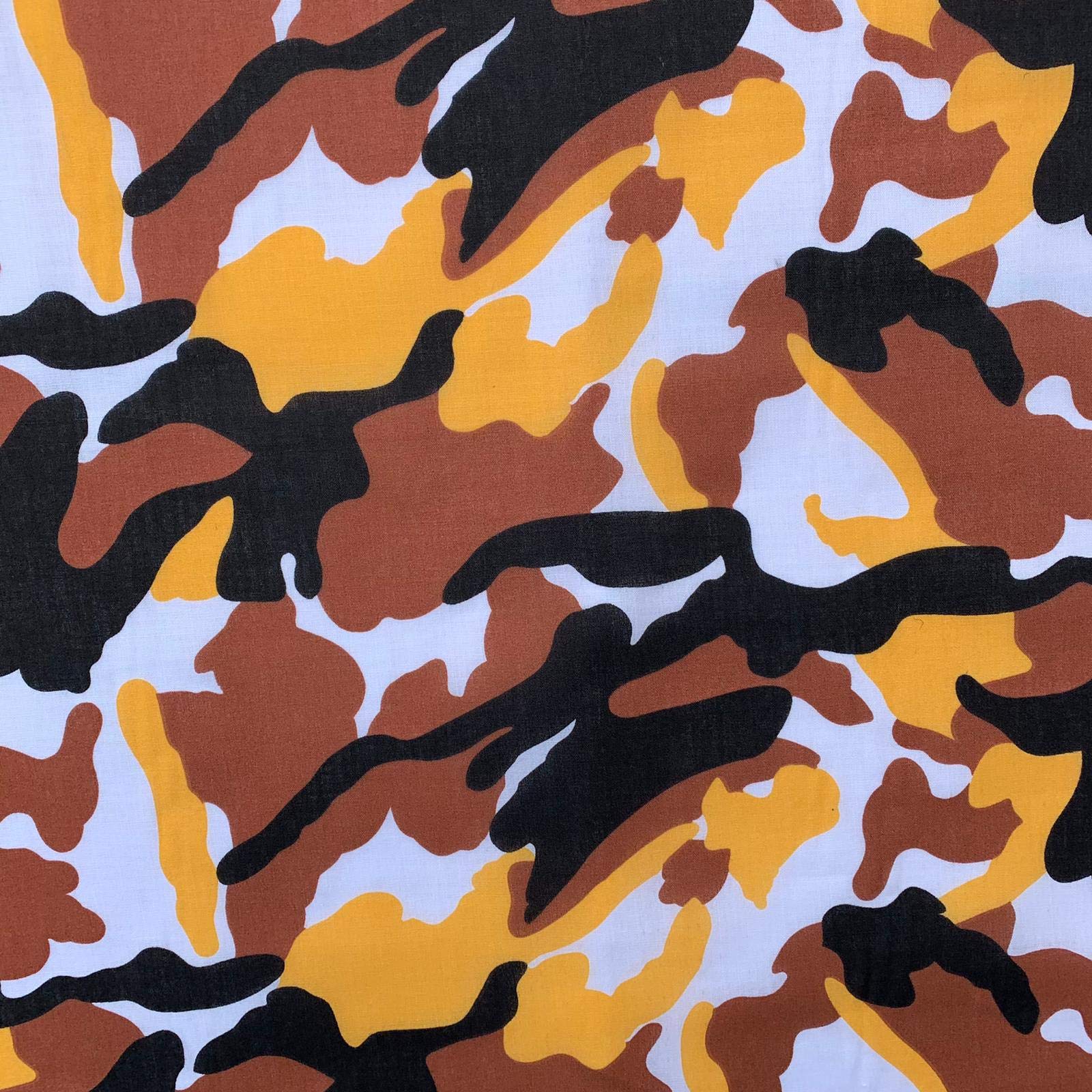 Camouflage Design Novelty Children's Poly Cotton Printed Dress Craft Fancy Dress Fabric Material | 45" - 112 cm | Sold Per Half Metre (Dessert)