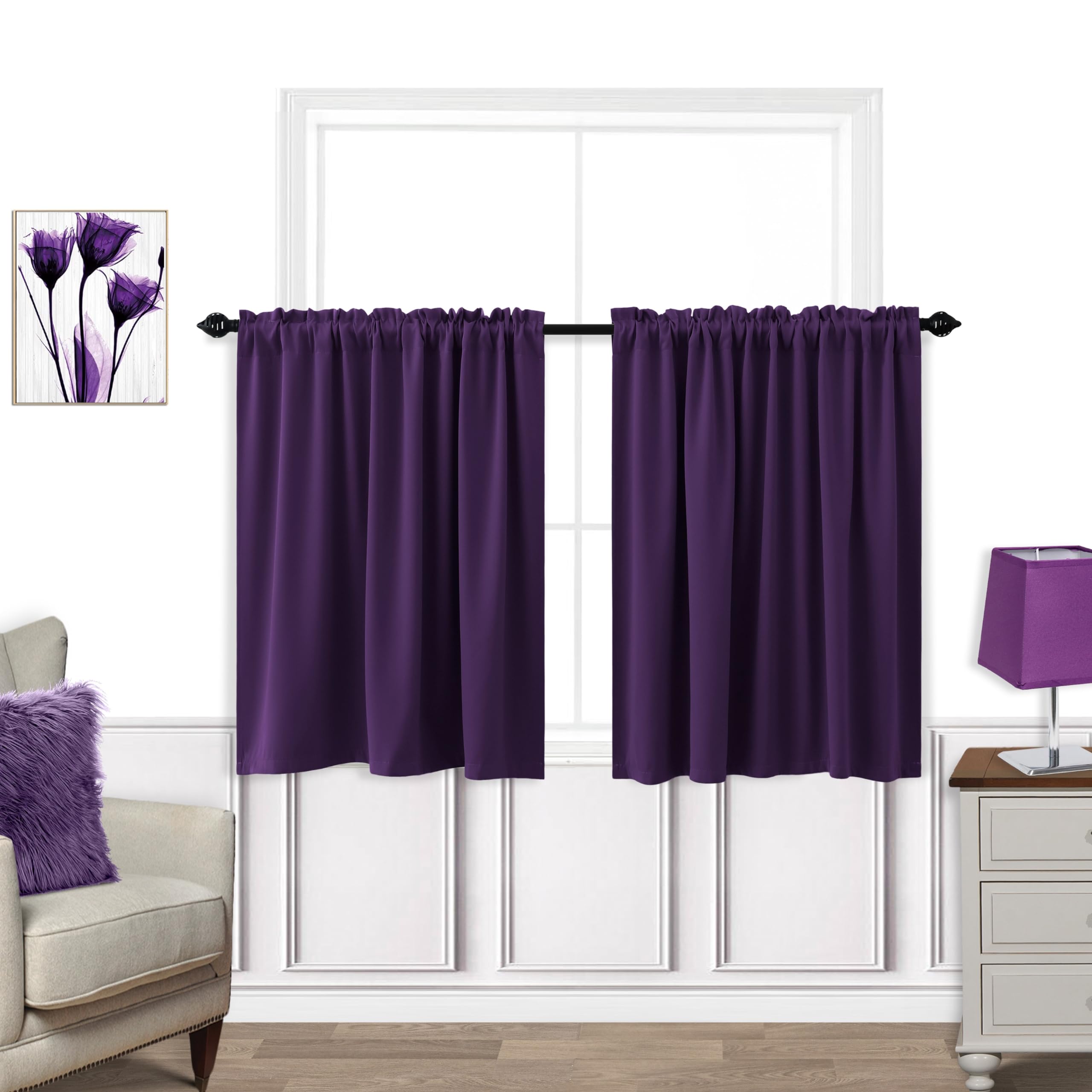Amazon.com: KOUFALL Purple Blackout Curtains for Bedroom,Small