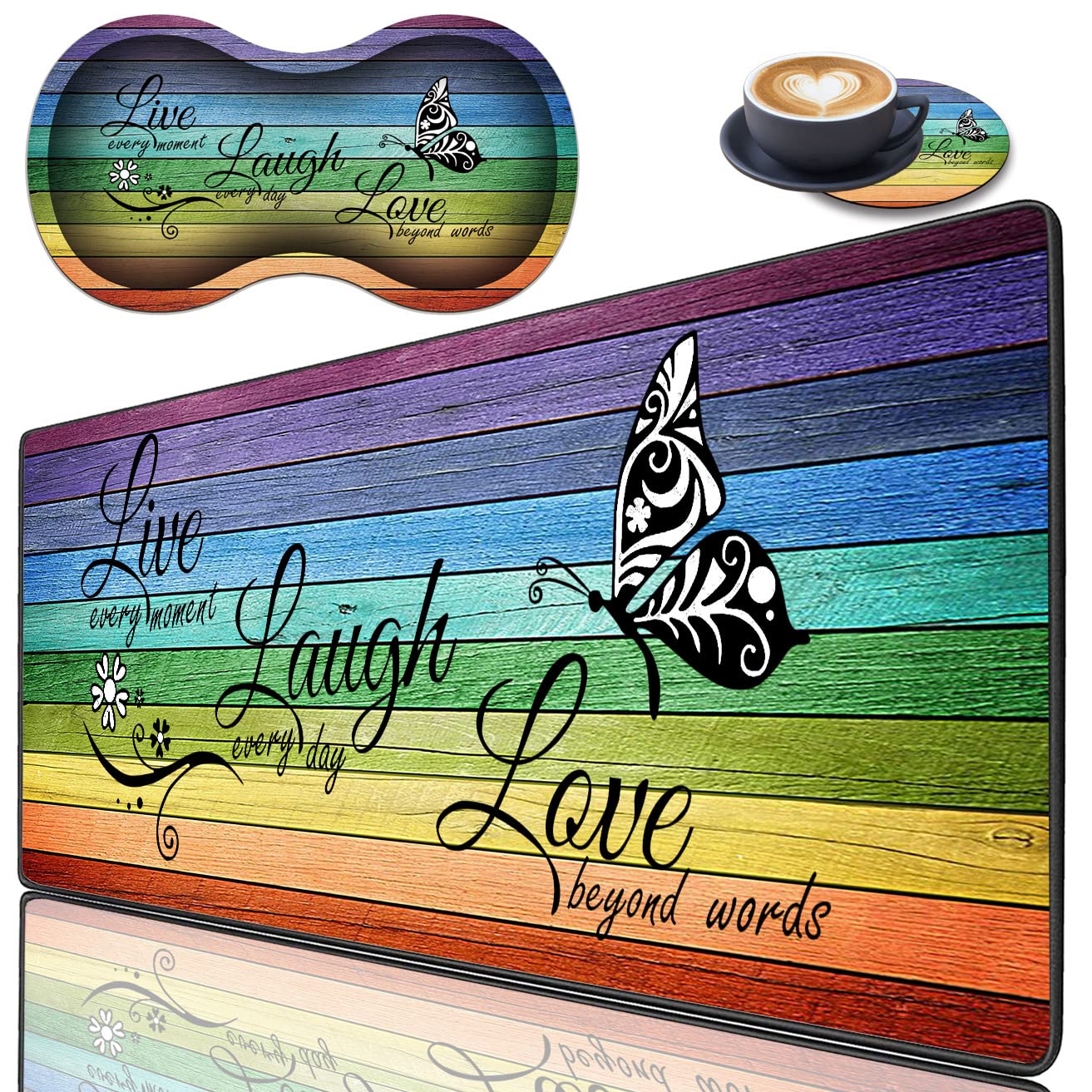 Bible Verse Mouse Pad Set - Wrist Rest & Coaster -32
