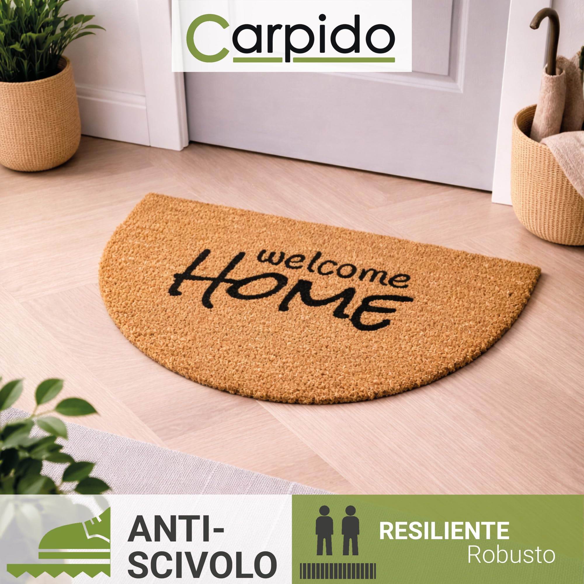 Zerbino Di Benvenuto Scozzese FAILTE In Coir, 60x40 Cm, Per Interno/esterno, Idea Regalo