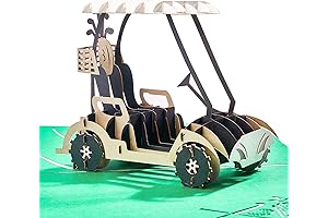 PartyWoo Fathers Day Card, Pop Up Golf Cart Fathers Day Card