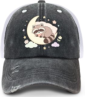 Retro Viral Raccoon Meme Jimothy Hats for Mens Trendy Washed Distressed Baseball Caps