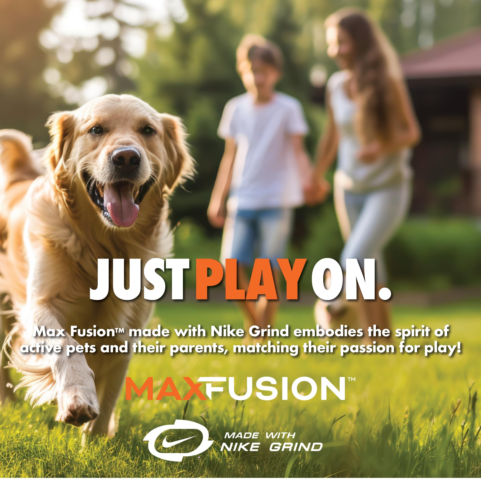 Max Fusion Made with Nike Grind Quantum Treat Dispensing Dog Toy, Tough & Durable Interactive Rubber Chew Toys, Treats Dispenser, Arlee Home & Pet