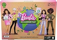 Vista 6 de Barbie Eco-Leadership Team 4 - Juego de muñecas de plástico reciclado (excepto la cabeza y el cabello), tela de ropa reciclada, accesorios, gran