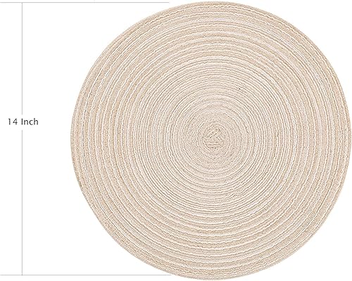 Miniatura 3 de Topotdor Manteles individuales redondos de 14 pulgadas, resistentes al calor, a las manchas, antideslizantes, lavables, de polipropleno (color