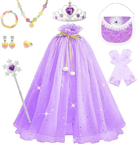 Esvaiy Capa de vestir de princesa para niñas, disfraces de Halloween, Navidad, cumpleaños, juguetes, regalos de 3, 4, 5, 6, 7 años