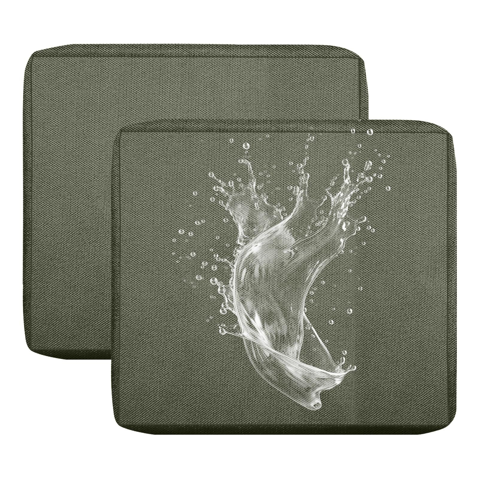 uyeoco Impermeable Exterior Funda de Cojín de Asiento de Sofá con Cremallera Funda de Muebles Fondo Elástico Antideslizante para Interior(Grigio Chiaro,60x55cm(2pcs))