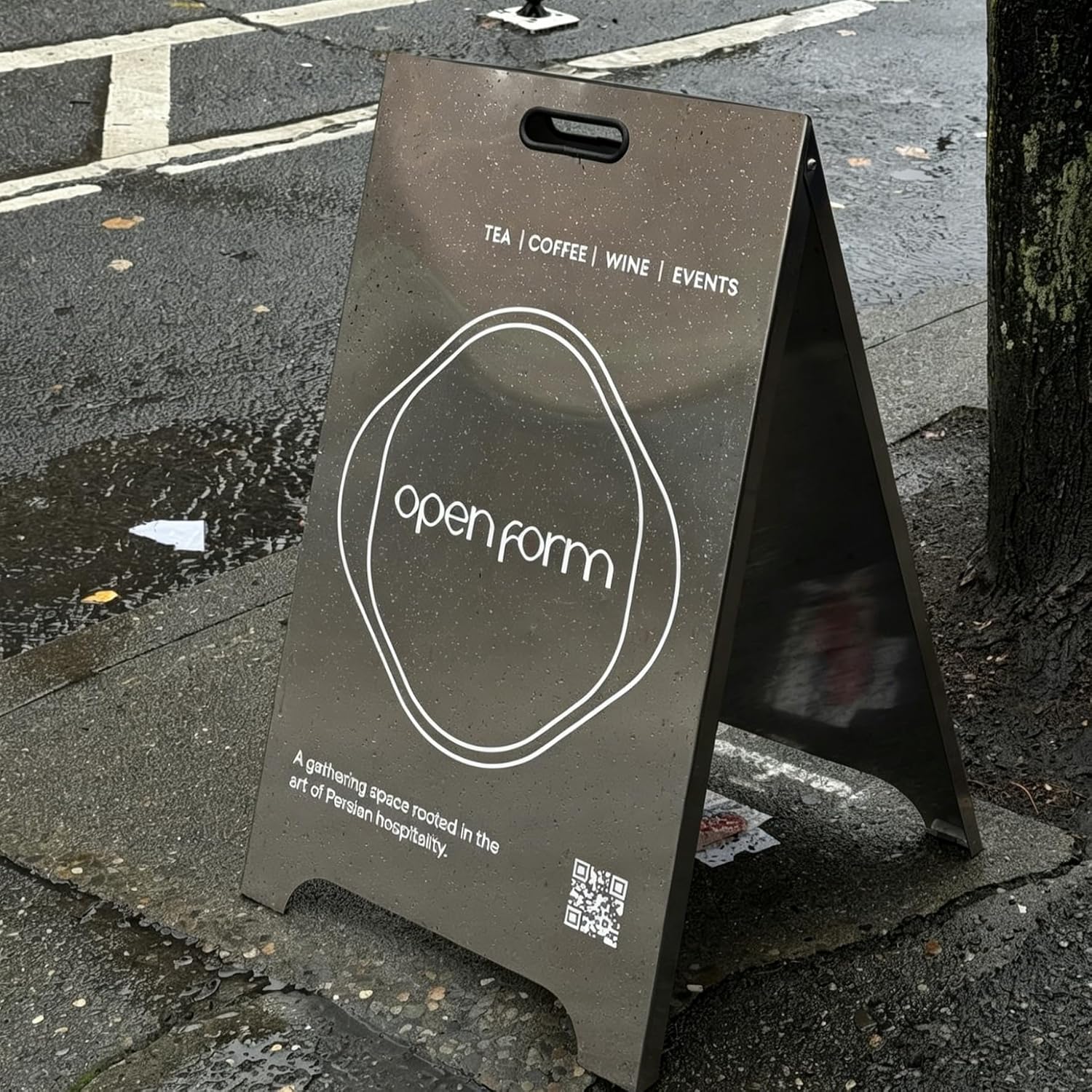 Neonapm Stainless Steel A-Frame Sidewalk Sign – Personalized Double-Sided Customer Stopper – Custom UV Printed Advertising Plaque for Opening Shops & Cafés – Mirror or Brushed Finish (Custom)