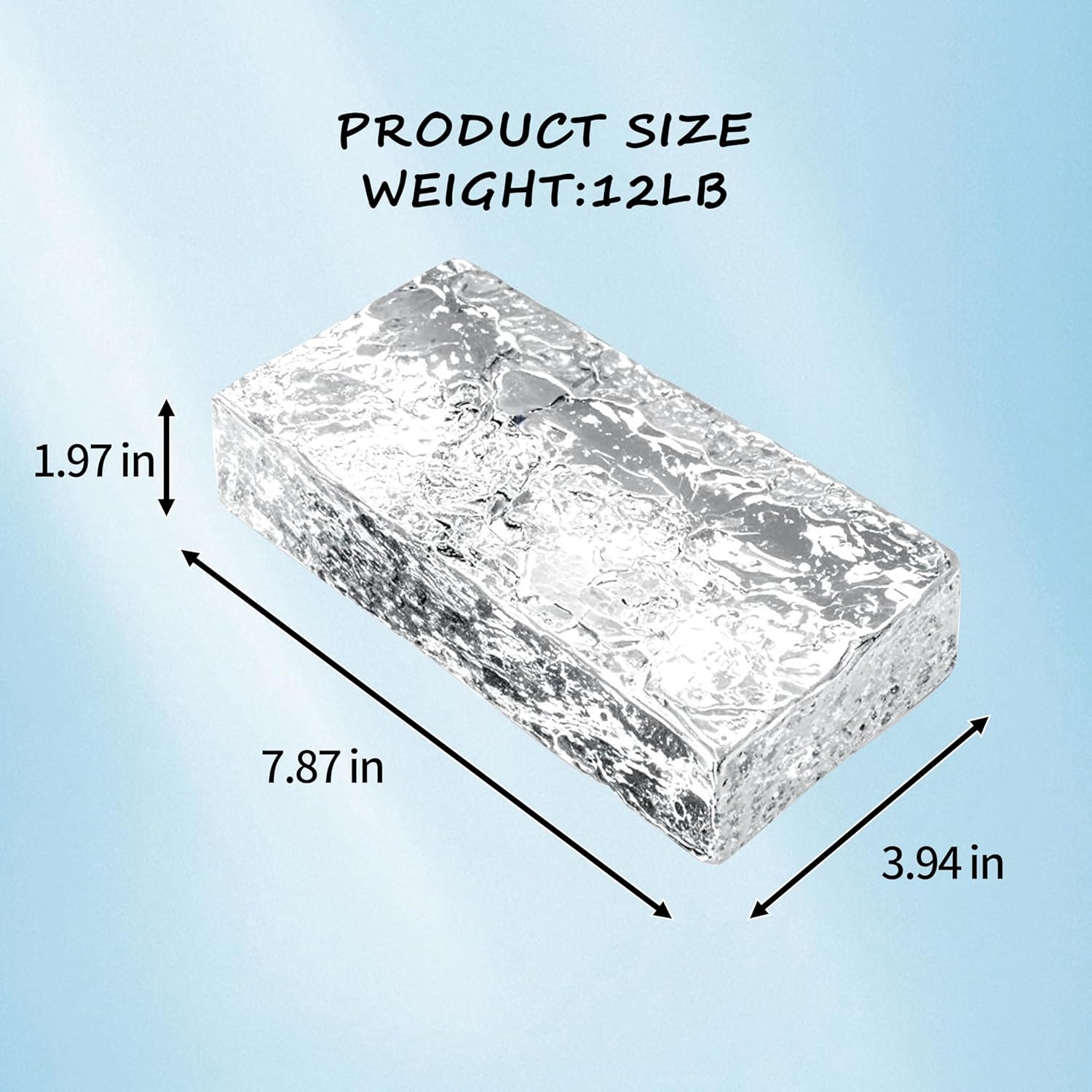 4 Pack-7.9"x3.9"x2" High Transparency ice Crystal Patterned Rectangular Solid Glass Brick - Used in Building Fields Such as wall partitions, as Well as for DIY Lighting fixtures, DIY Tables etc.