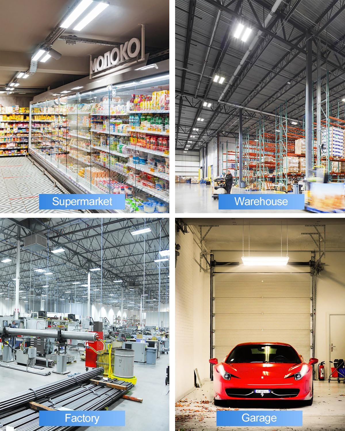 3 Pack High Bay LED Lights 400W 320W 240W Adjustable, 2.2FT Linear LED High Bay Warehouse Light 4500K 5000K 5700K, 60000LM Hanging LED Shop Fixture Commercial Bay Lighting, AC100-277V, UL DLC Listed