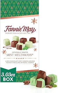 Mint Meltaways, Individually Wrapped Holiday Mint Chocolates with Milk Chocolate and Pastel Coating, 3.03 oz