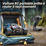 Womaqu Voiture Télécommandée Adulte 1:18 RC Car 4x4 40 km/h Débutant, Voiture Radiocommandée Tout Terrain Compacte avec Transmission Métallique et 2 Batteries, Modèle RC Extérieur - 5