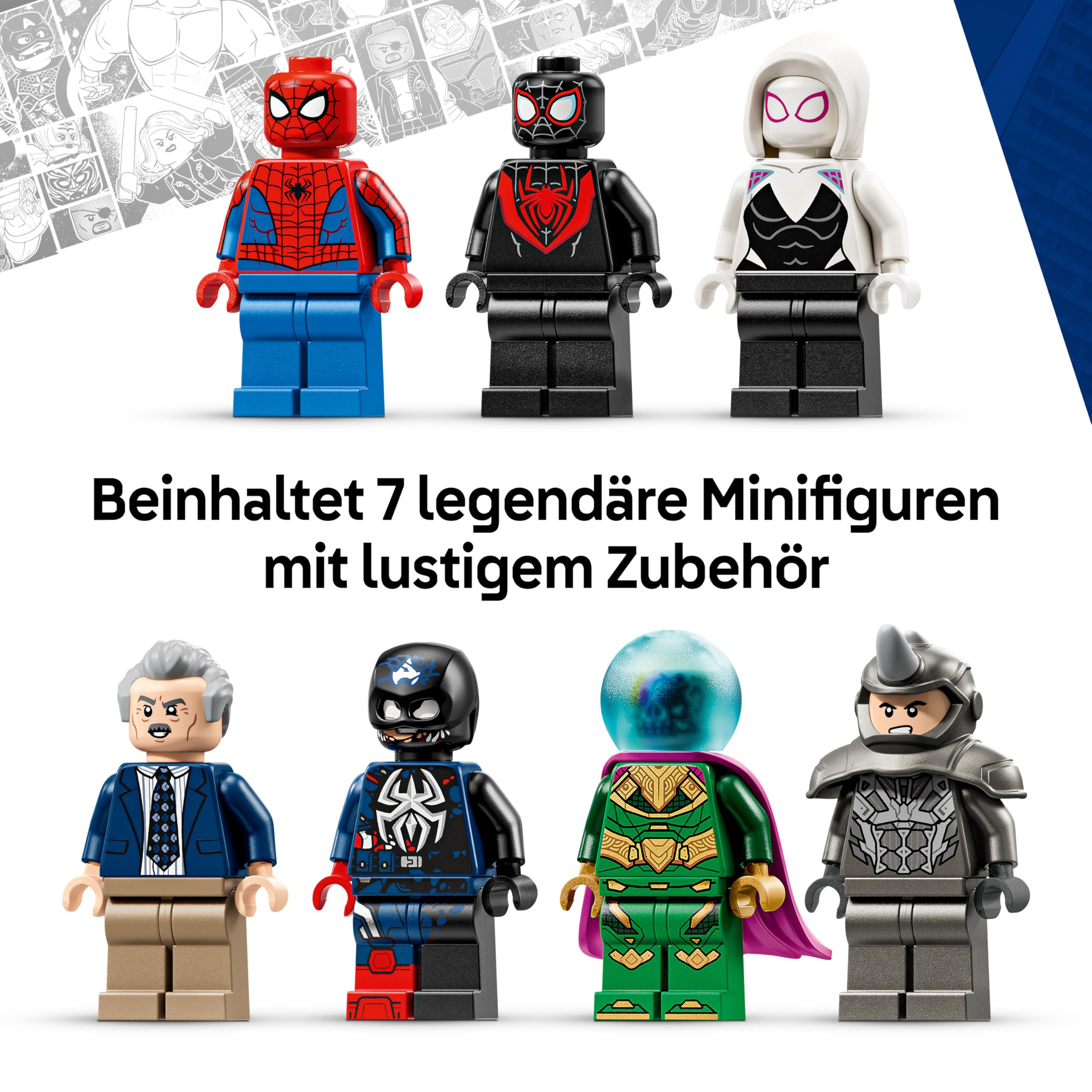 LEGO | Marvel Spider-Man vs. Mysterio: Daily Bugle - Superhelden Spielzeug mit Mech Actionfigur und 7 Minifiguren - Kinder Geschenk für Jungen ab 10 Jahren, Mädchen und Fans - 76342