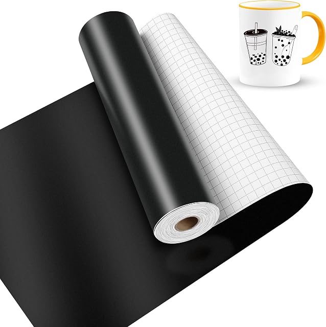 Lya Vinyl Permanent Vinyl for Cricut, Matte Black 12" x 40Ft Self Adhesive Cricut Vinyl Roll for Cricut, Silhouette Cameo, Black Cricut Vinyl Sheet for Craft Cutter