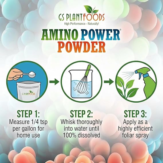 Amino Power Powder Nitrogen Fertilizer - Plant Based High Nitrogen Fertilizer for Plants - All Natural Nitrogen Source and chelating Agent - Suitable for Turf, Vegetables, Fruits & Berries