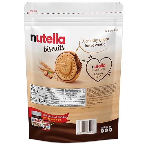Miniatura 9 de Nutella Galletas de avellana para untar con cacao, galletas sándwich, bolsa de 20 unidades (paquete de 3)