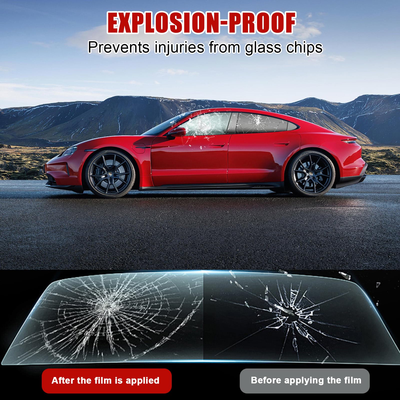 Película tintada para auto, película de protección solar autoadhesiva para parabrisas, película de protección visual, bloquea rayos UV/IR, protección solar, película para ventanas de auto resistente a