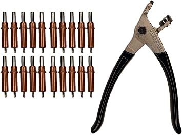 20 each C1/8 Cleco Fasteners Made in USA W/Cleco Pliers